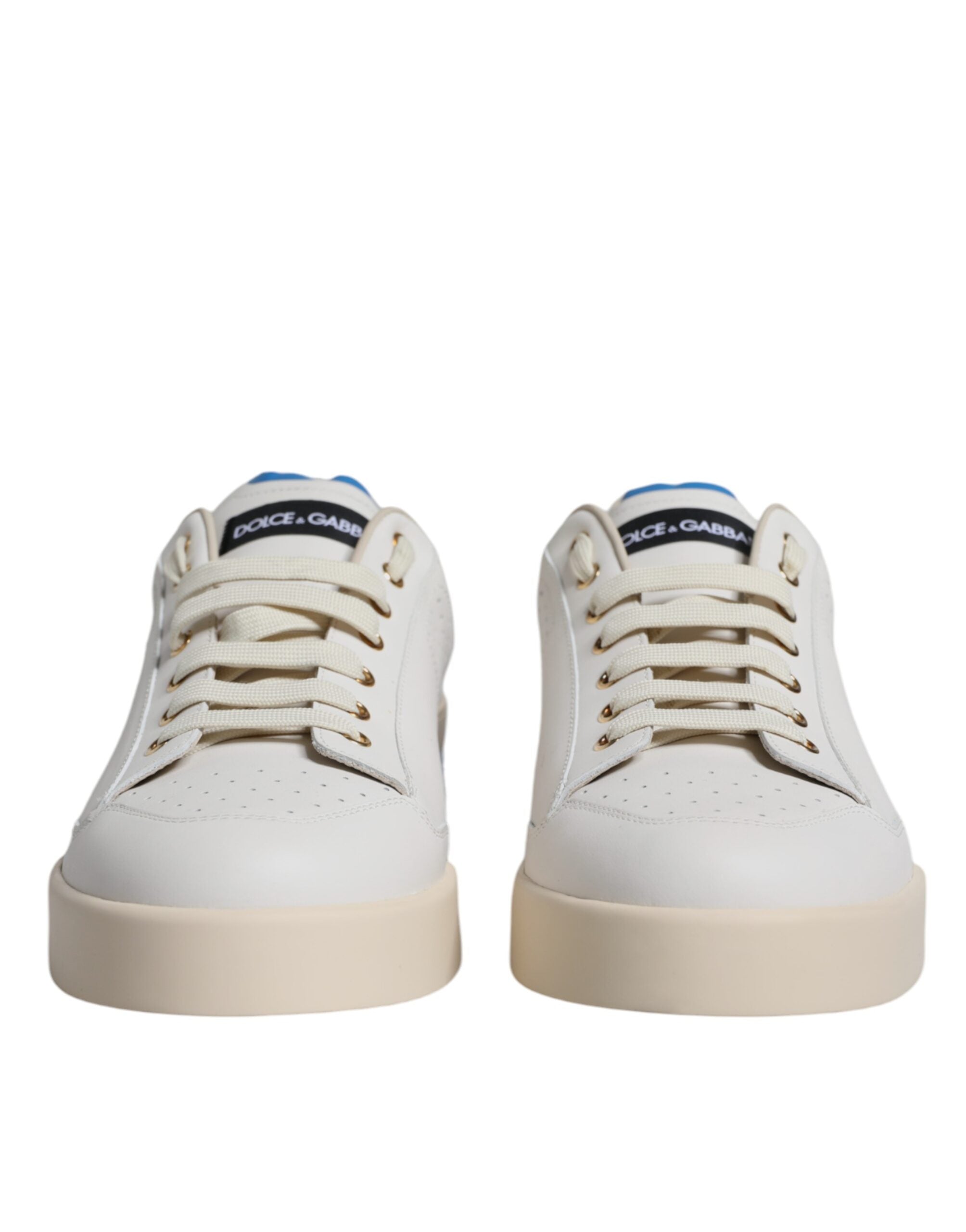 Baskets Dolce & Gabbana perforées blanches et bleues