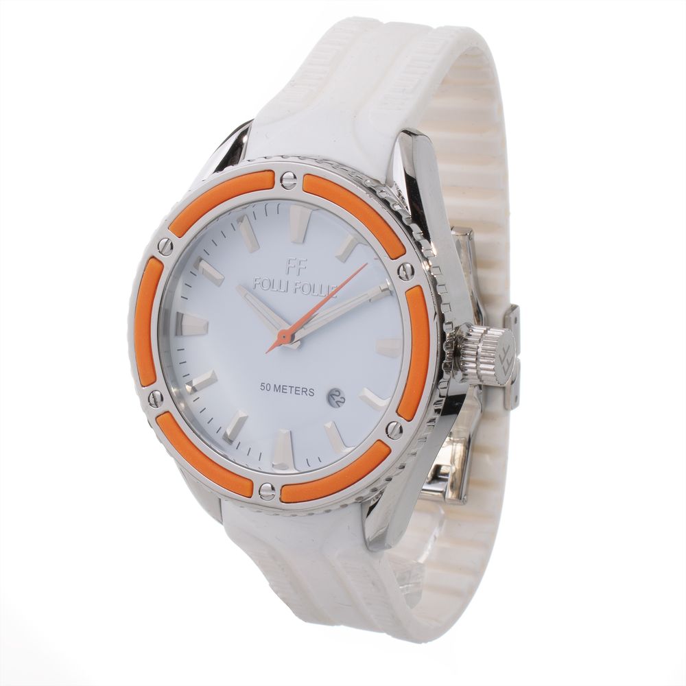 Montre blanche synthétique argentée