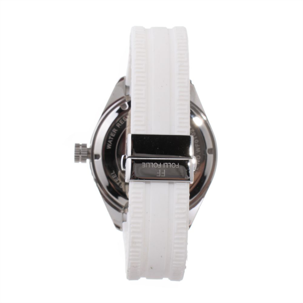Montre blanche synthétique argentée