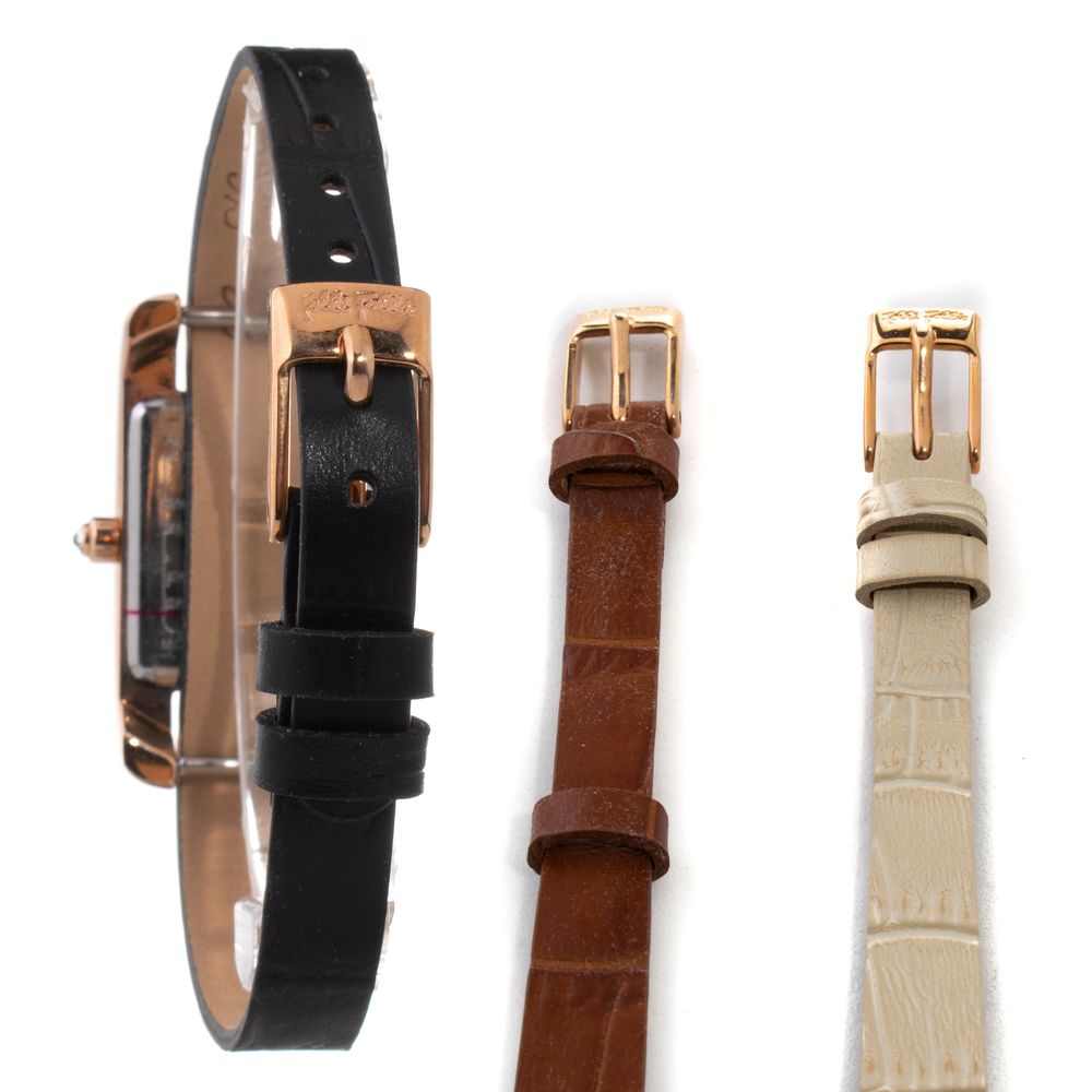Montre multicolore en cuir rose