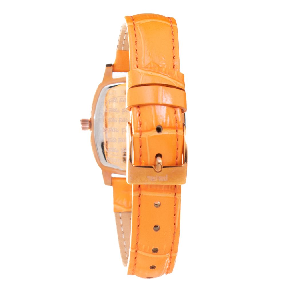 Montre orange cuir rose