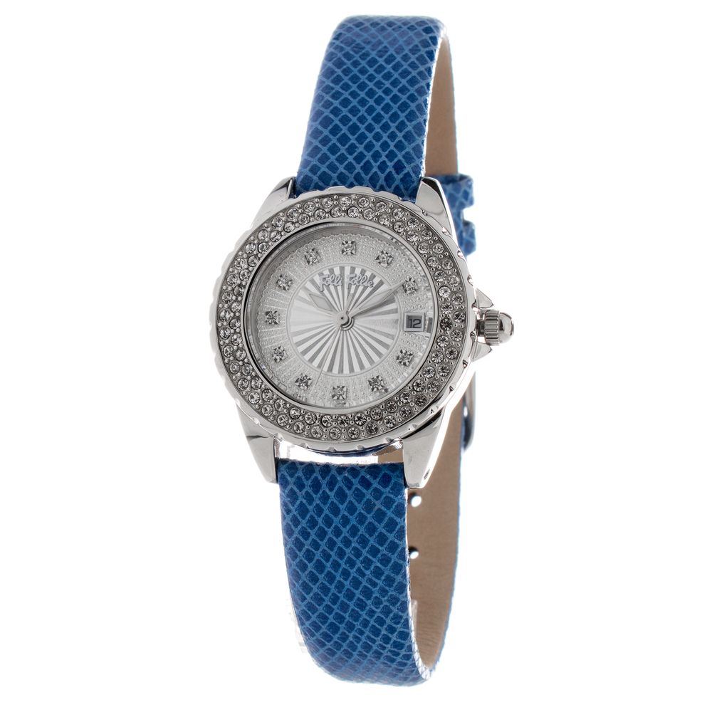 Montre Blue cuir bleue argentée