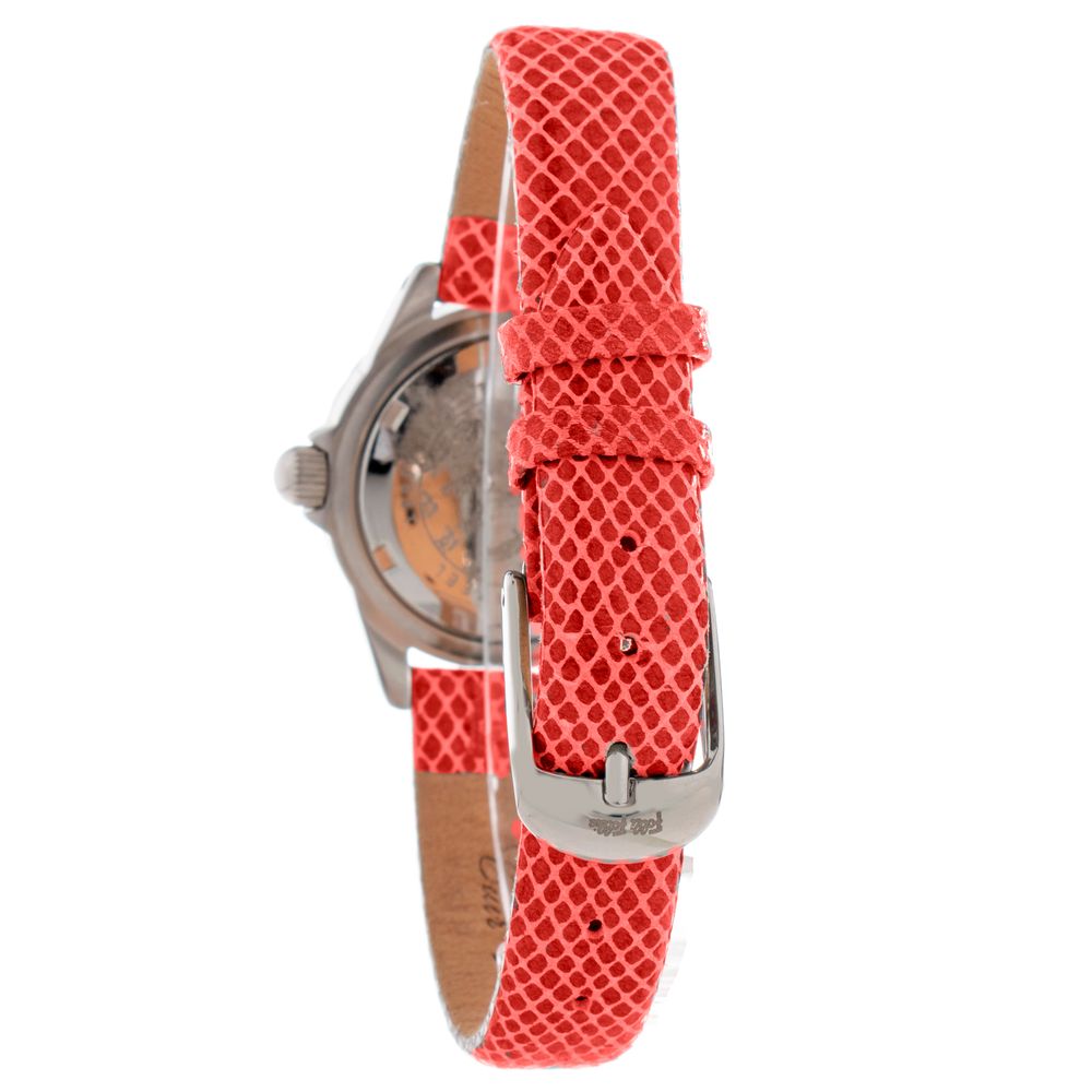 Montre en cuir rouge blanche