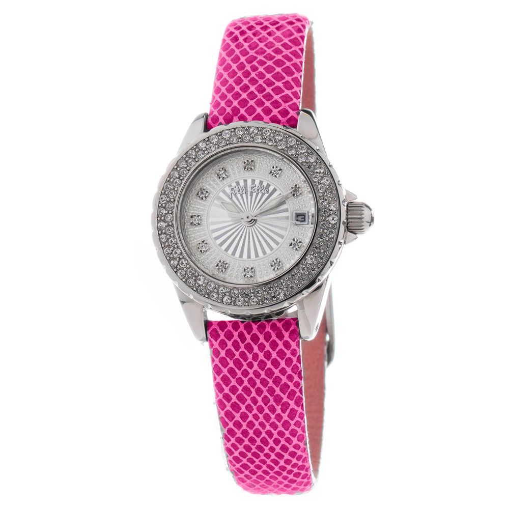 Montre multicolore Cuir Rose blanche