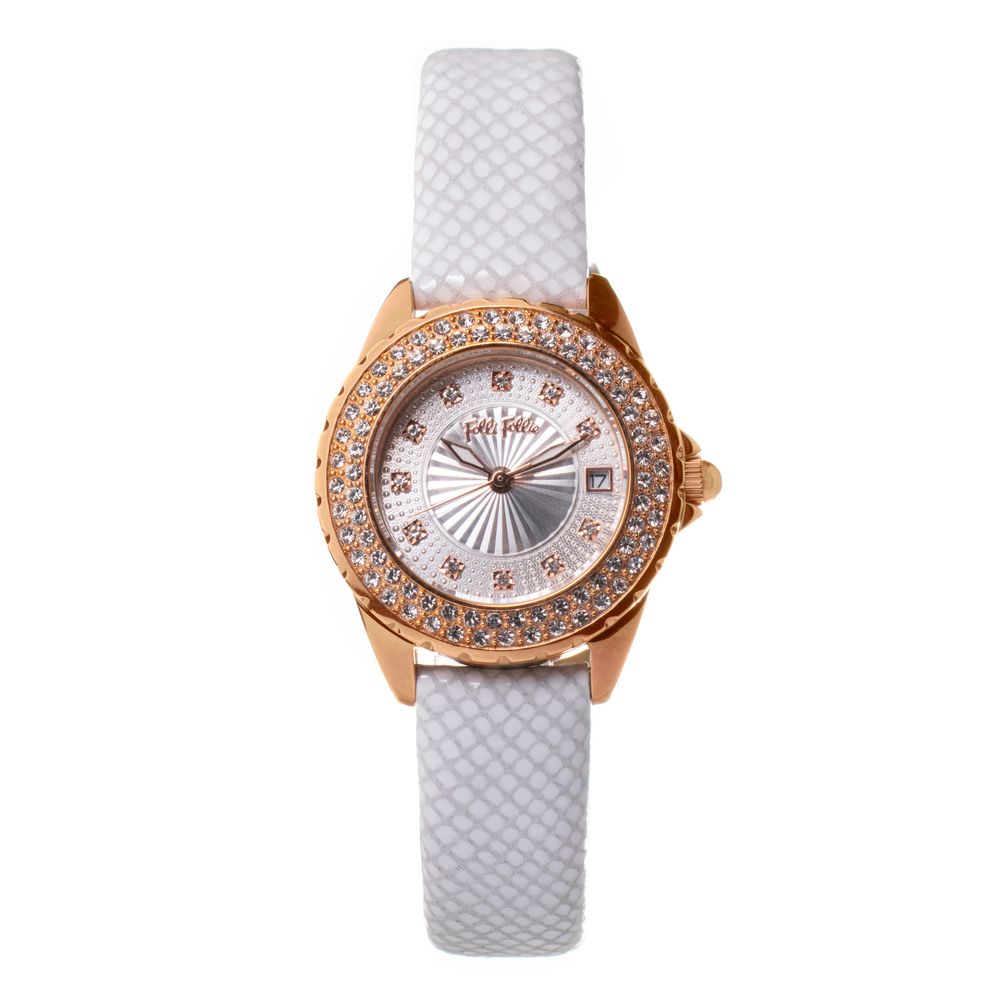 Montre quartz en cuir blanche