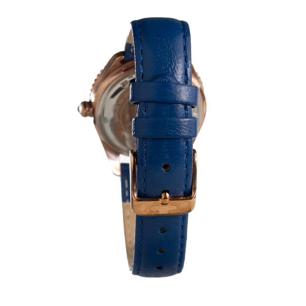 Montre quartz en acier doré bleu