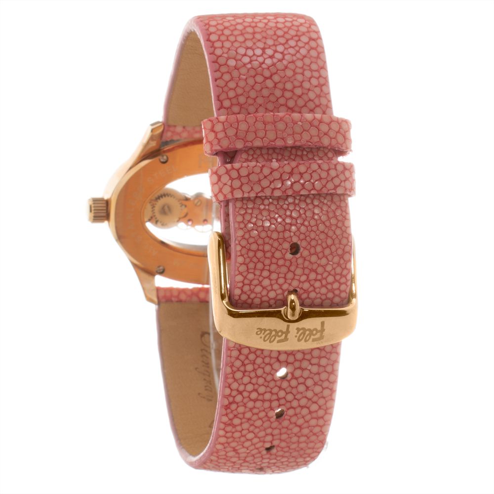 Montre cuir Multicolore Rose