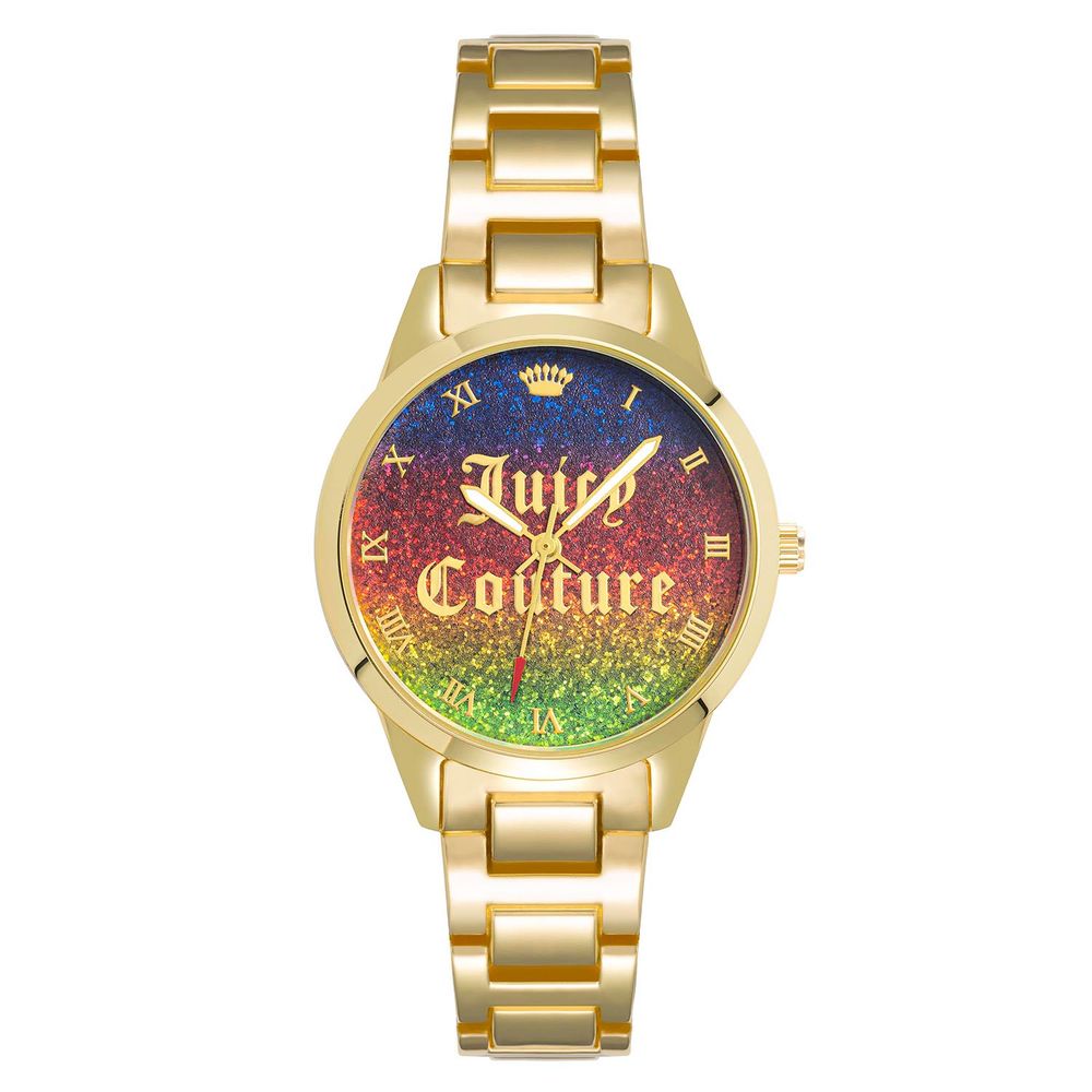 Montre dorée multicolore