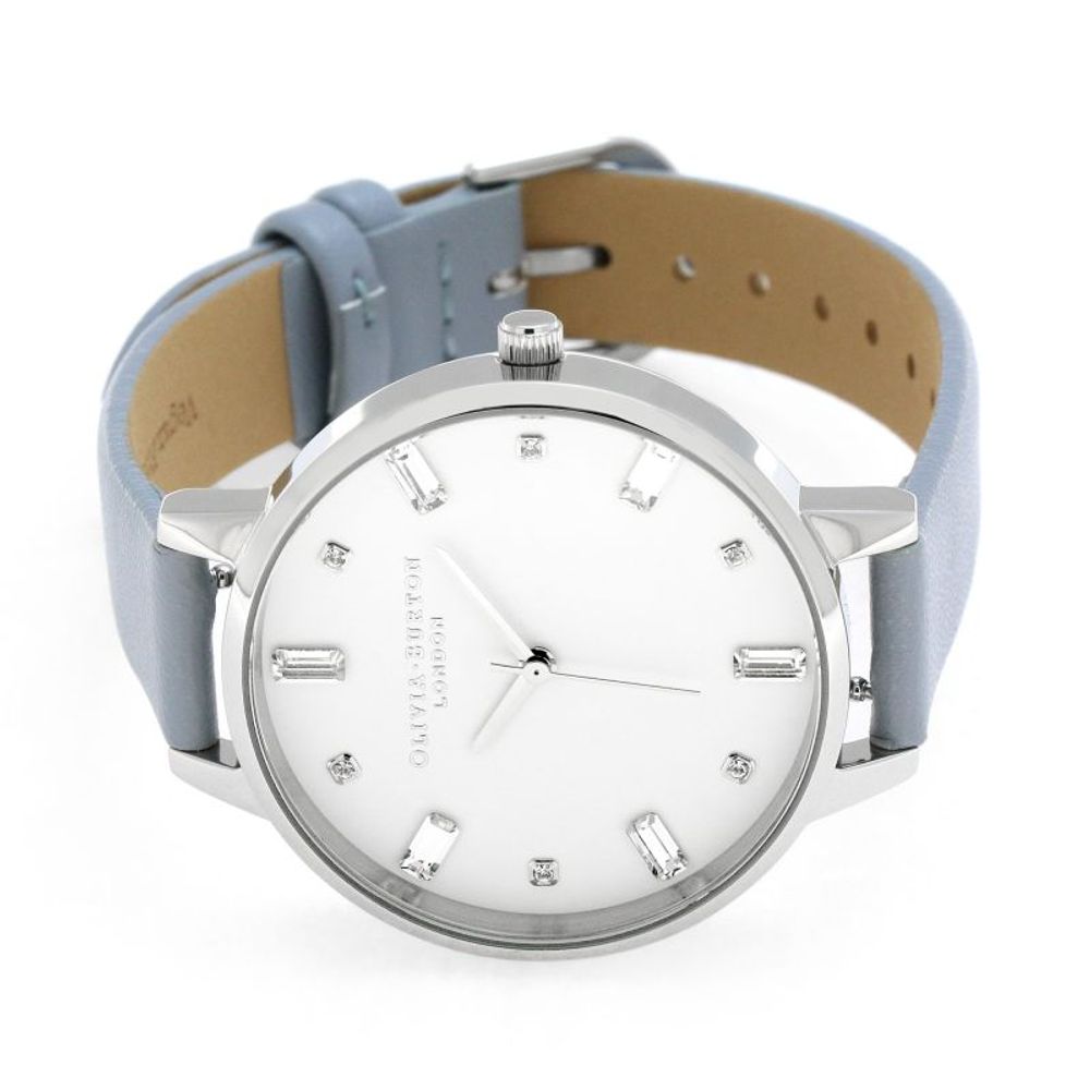 Montre Quartz avec bracelet faux cuir bleue