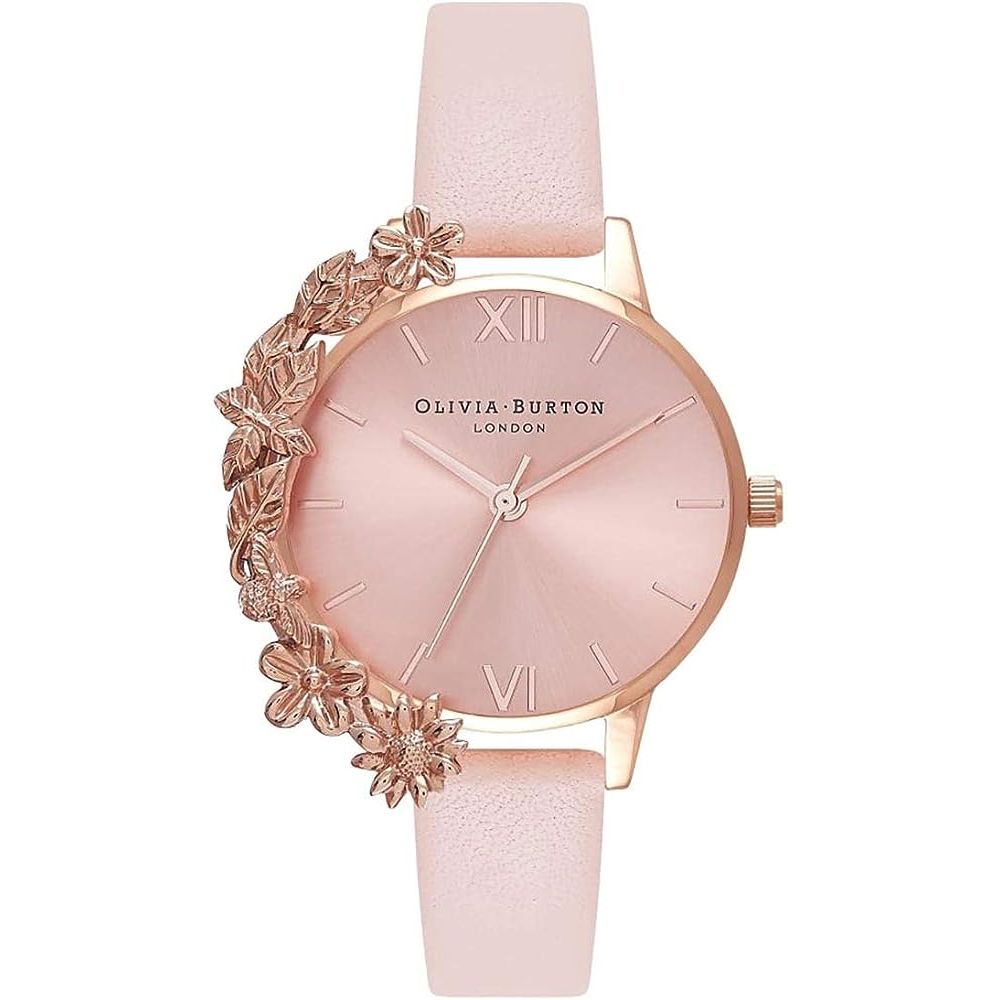 Montre multicolore de cuir synthétique rose