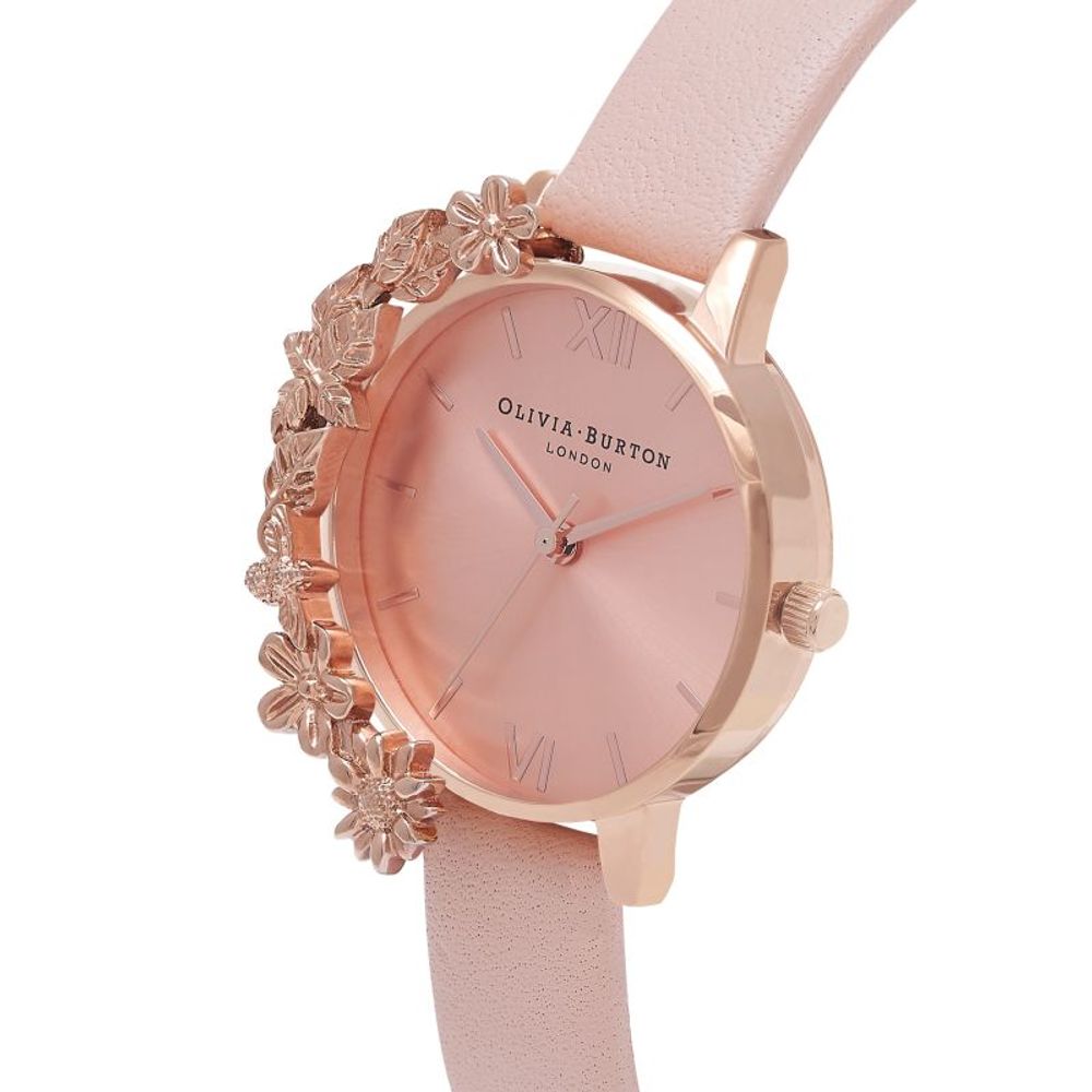 Montre multicolore de cuir synthétique rose