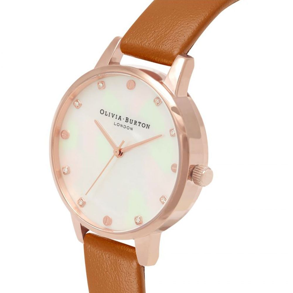 Montre quartz en cuir synthétique marron