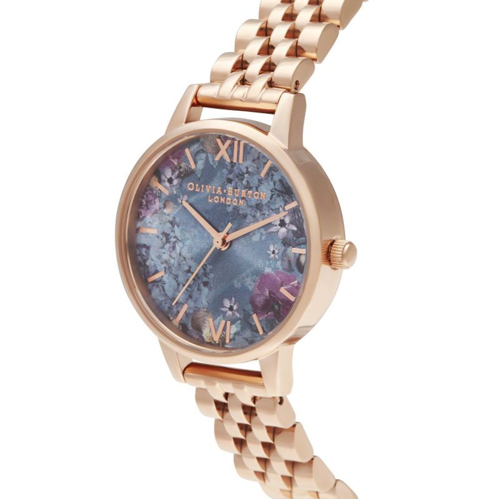 Montre multicolore Casio à motifs floraux rose