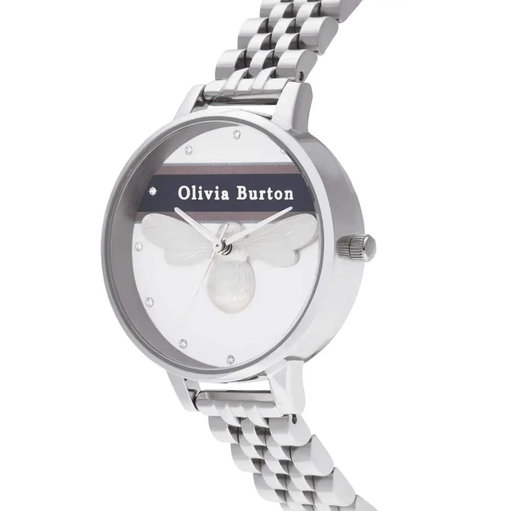 Montre acier Silver analogique blanche