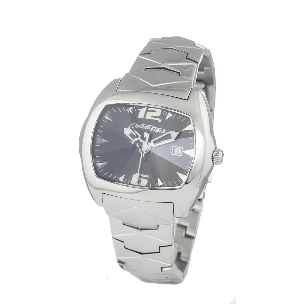 Montre argentée noire