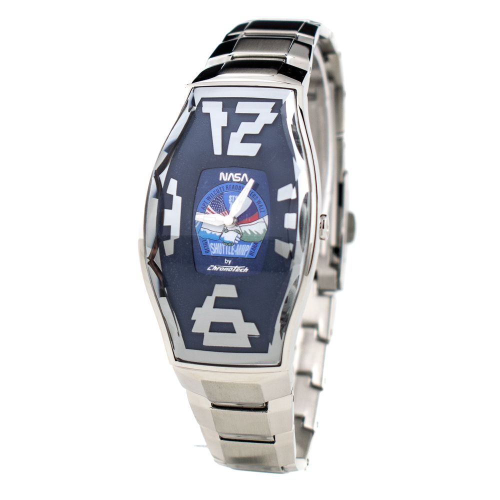 Montre acier bleue argentée