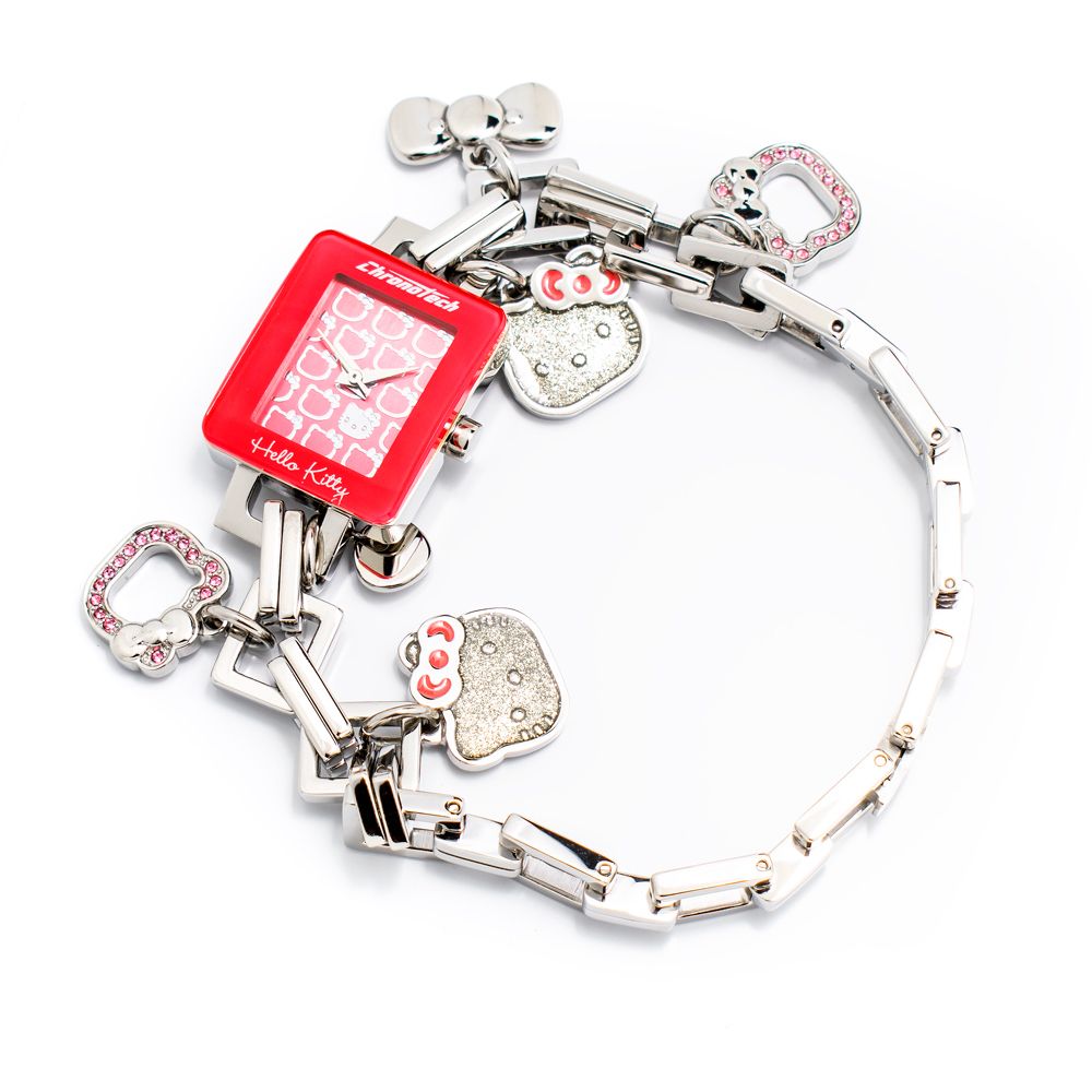 Montre Argentée Quartz Rouge rouge