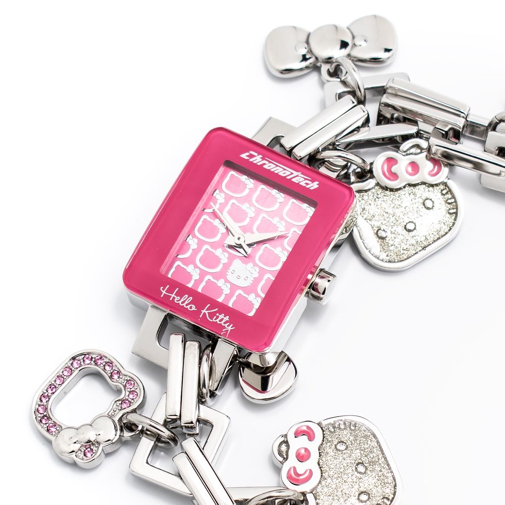 Montre argentée cadran rose