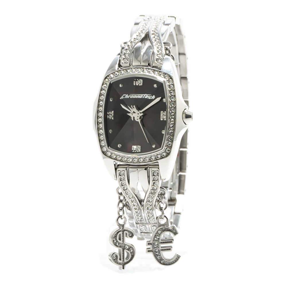 Montre acier noir argentée