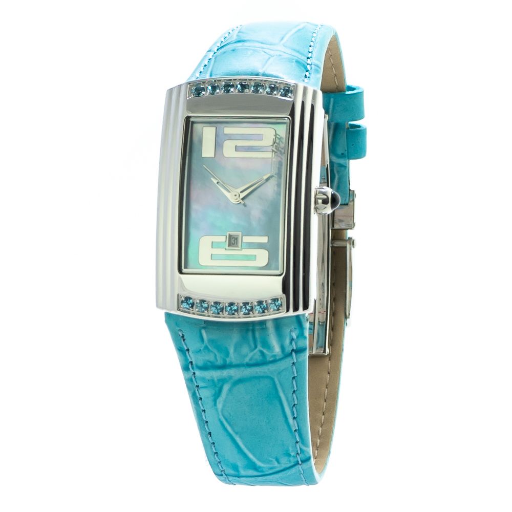 Montre quartz en cuir bleue