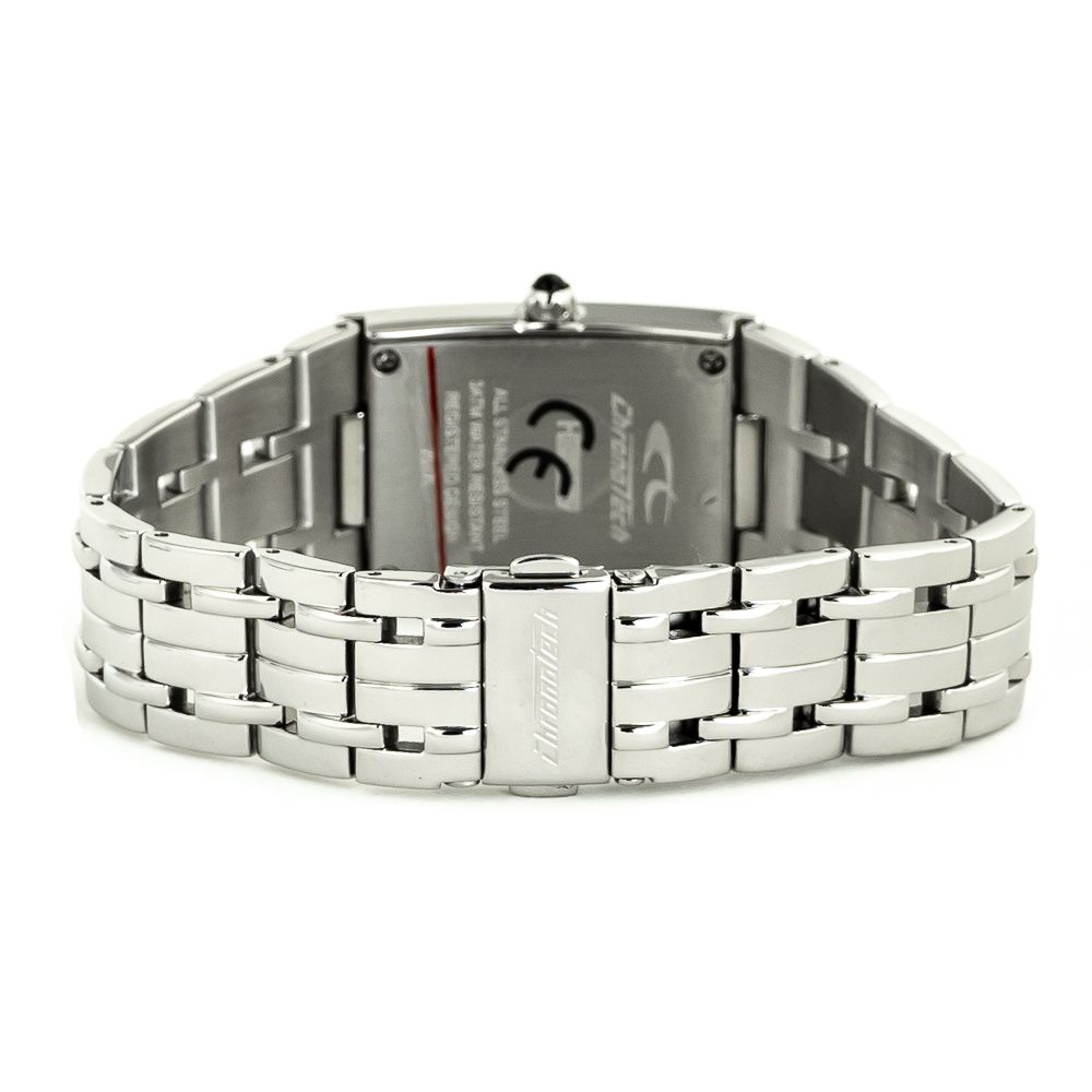 Montre argentée blanche