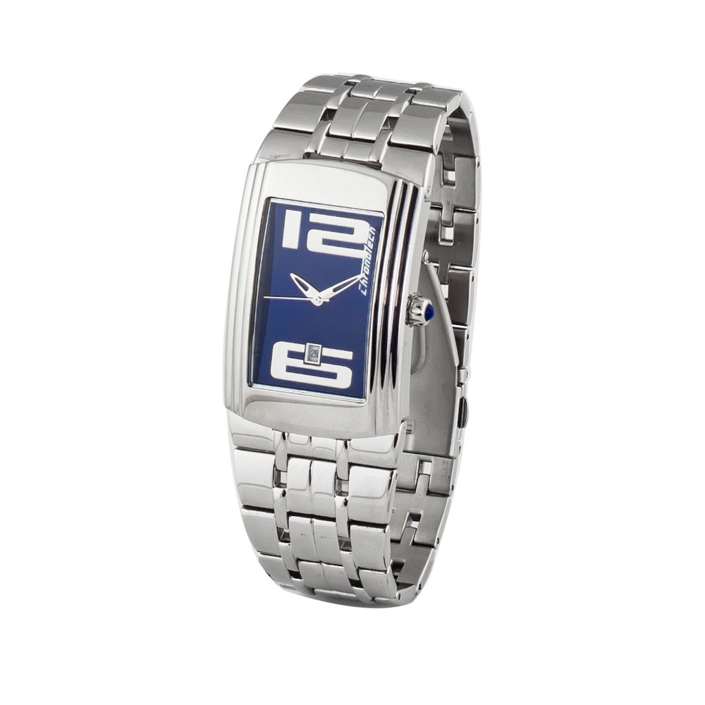 Montre acier argentée cadran bleu
