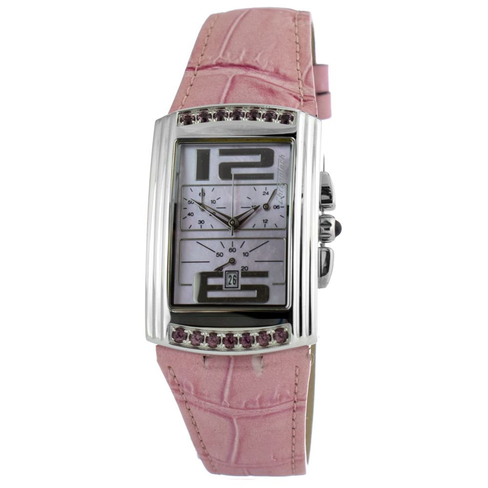 Montre multicolore en cuir rose