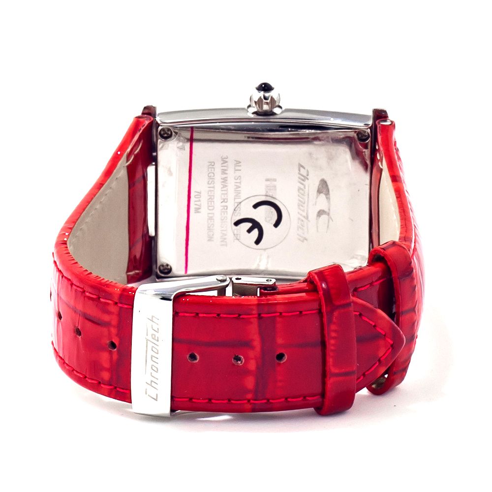 Montre rouge cuir rouge