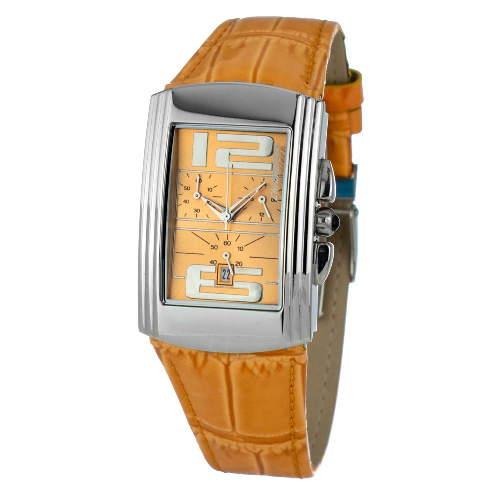 Montre Quartz Orange en cuir orange