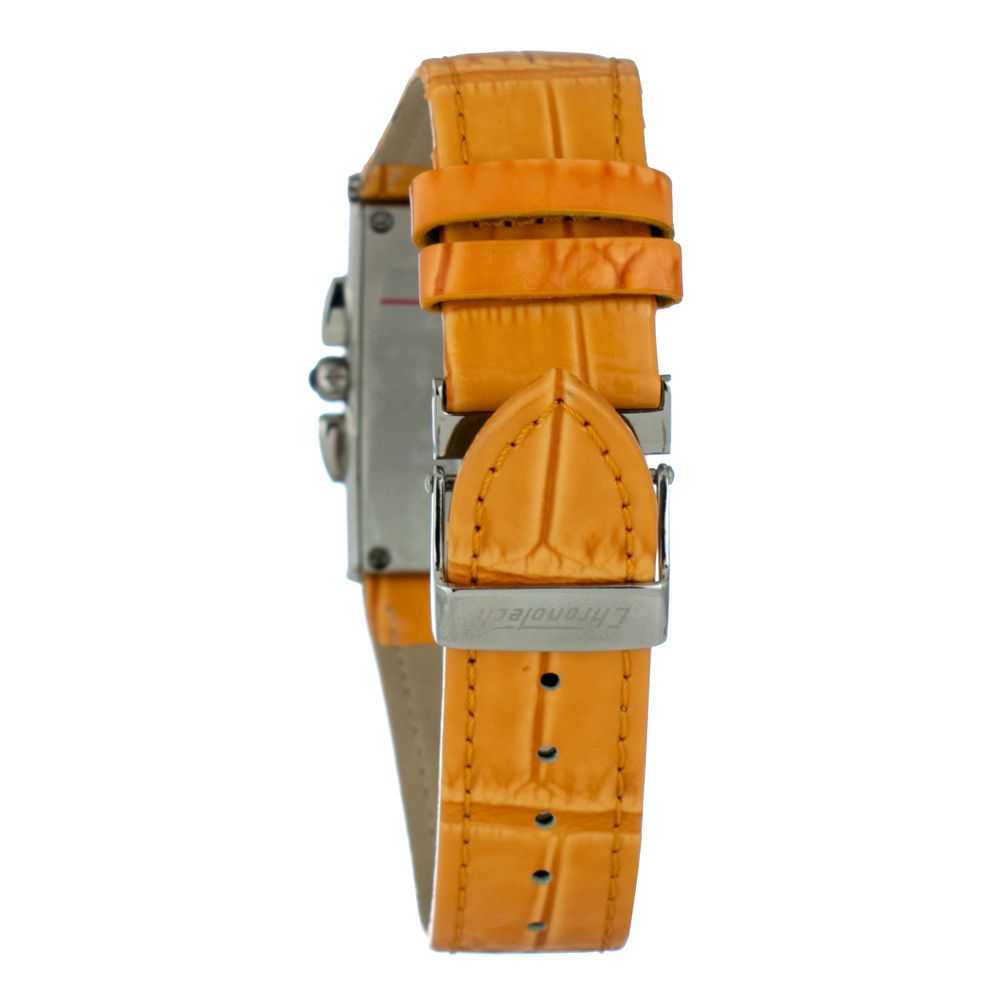 Montre Quartz Orange en cuir orange