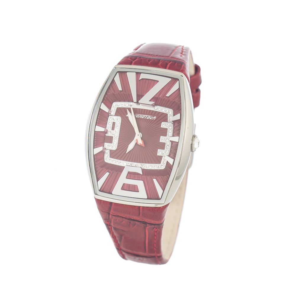 Montre rouge cuir rouge