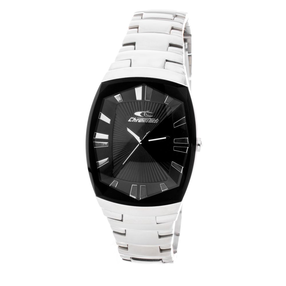 Montre argentée cadran noir
