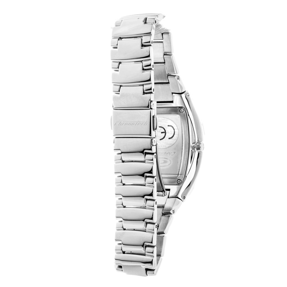 Montre argentée cadran rouge