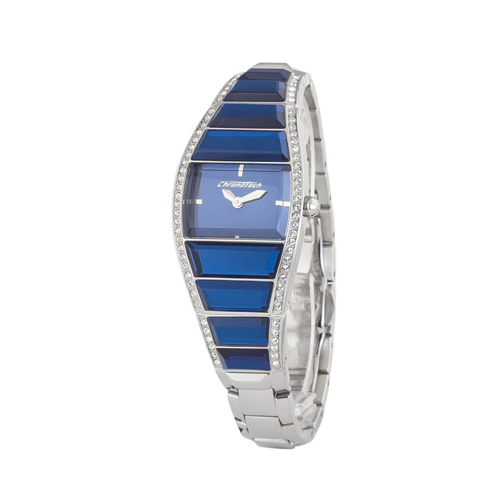 Montre acier argentée cadran bleu