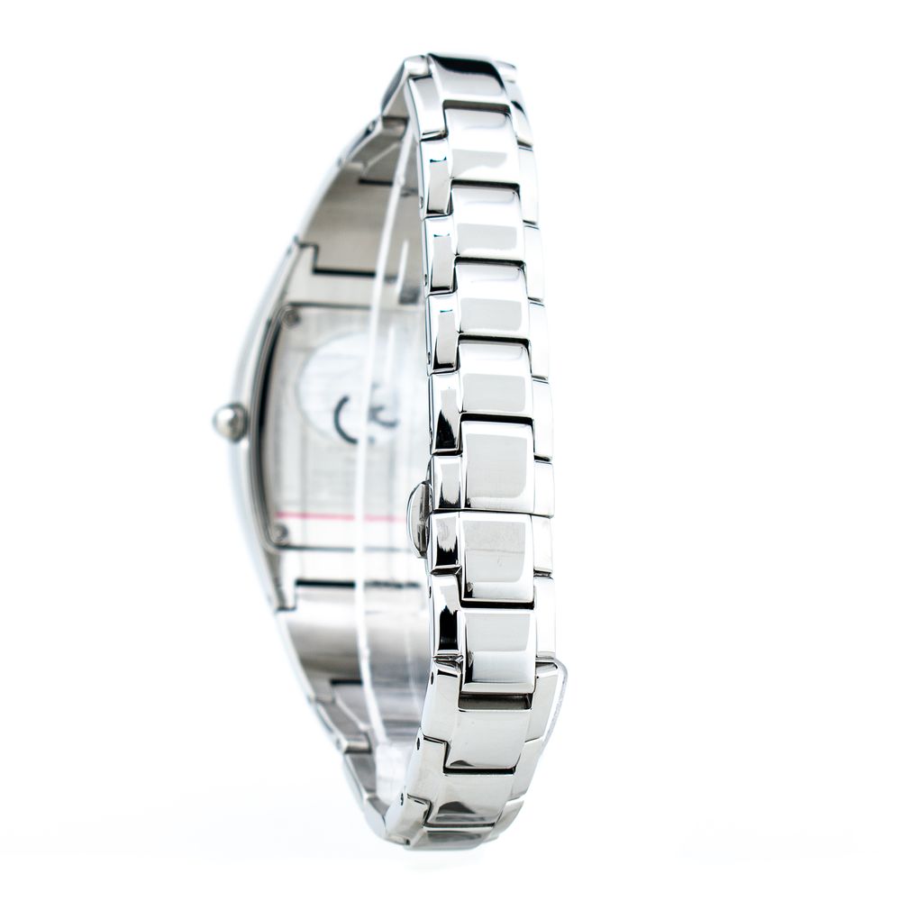 Montre argentée en acier rouge
