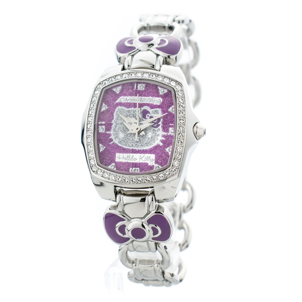 Montre argentée lilas