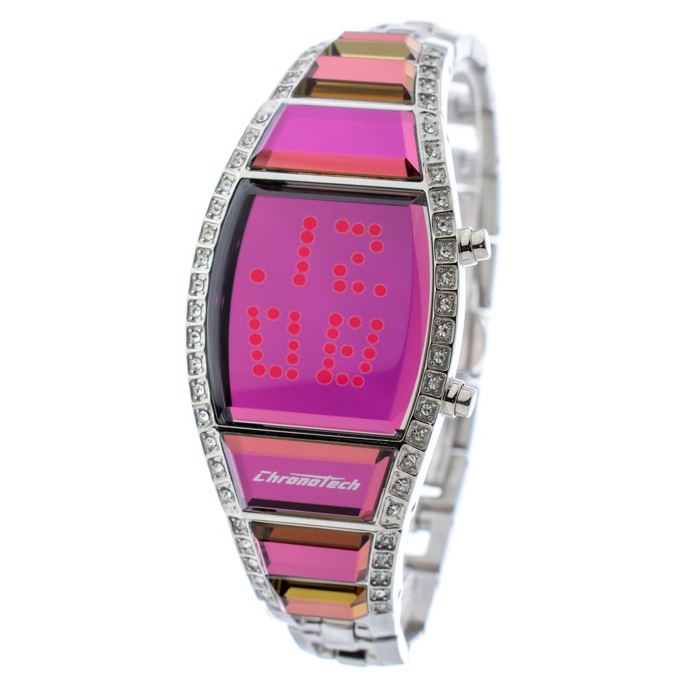 Montre Guess digitale argentée rose