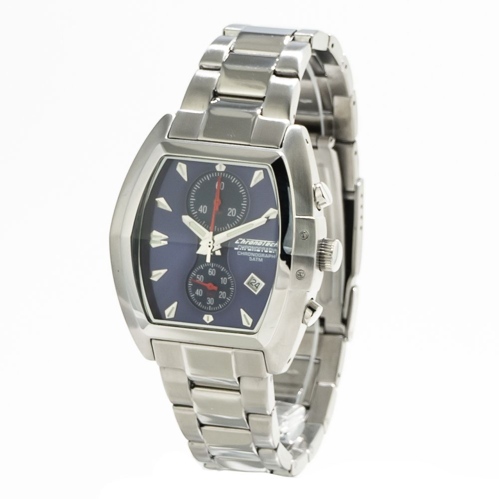 Montre non spécifiée argentée cadran bleu
