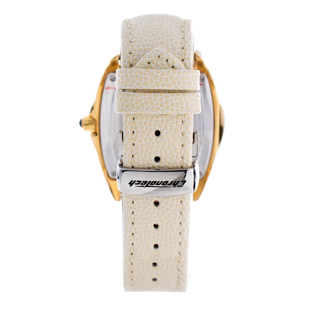 Montre en cuir beige 41MM jaune