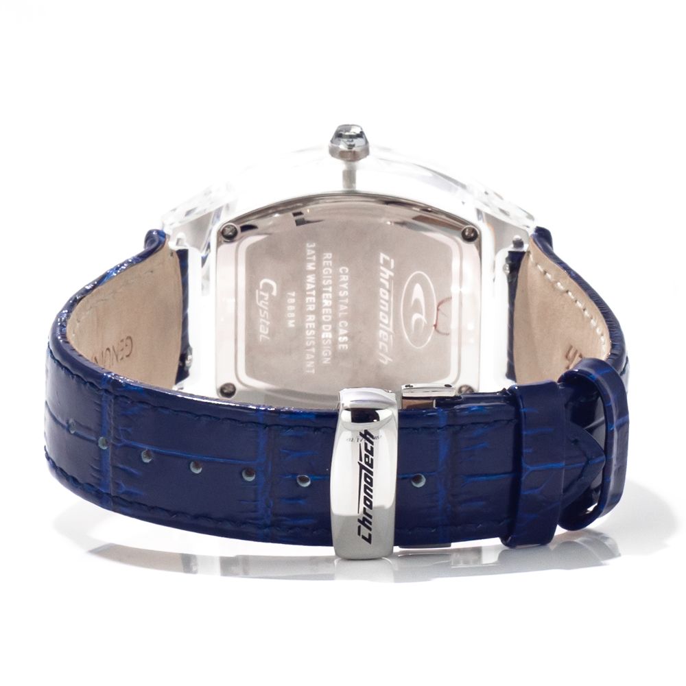 Montre quartz transparente bleue