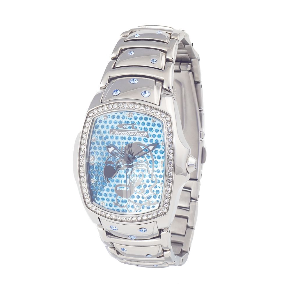 Montre argentée cadran bleu 33 mm