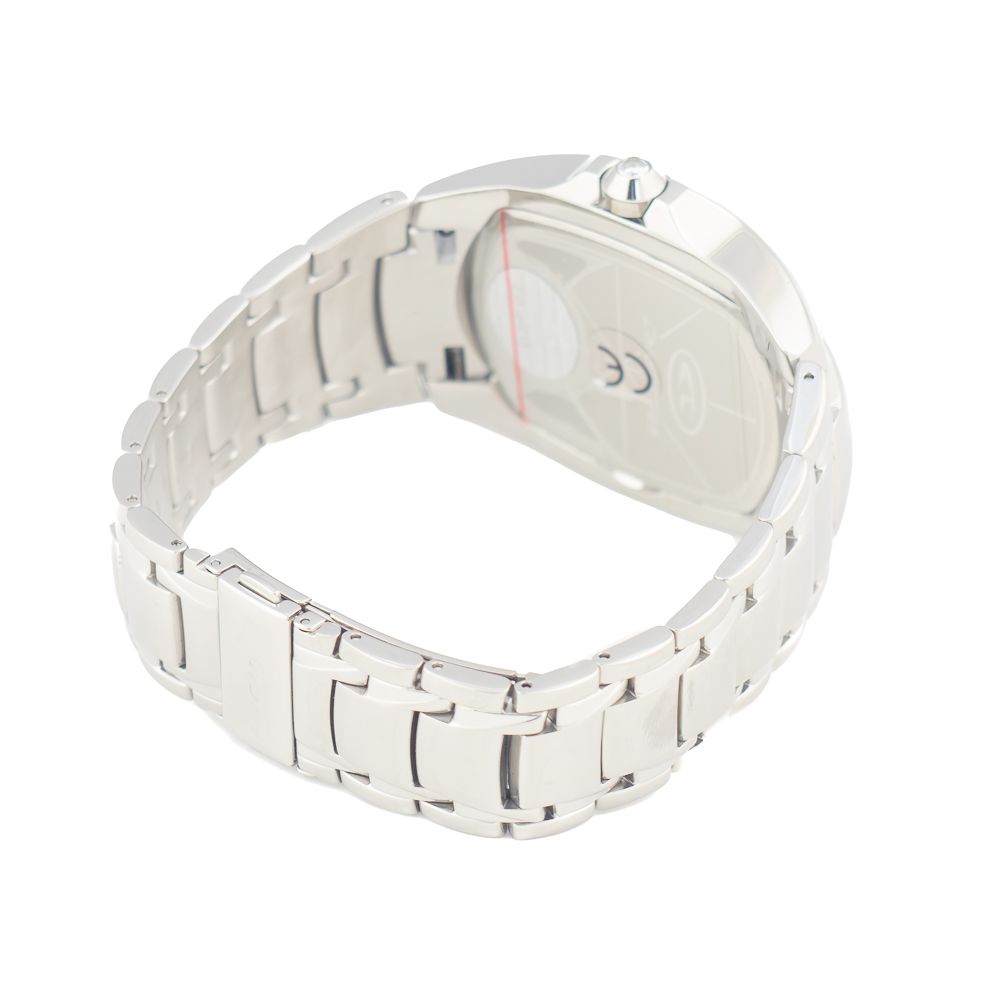 Montre en acier argentée brune