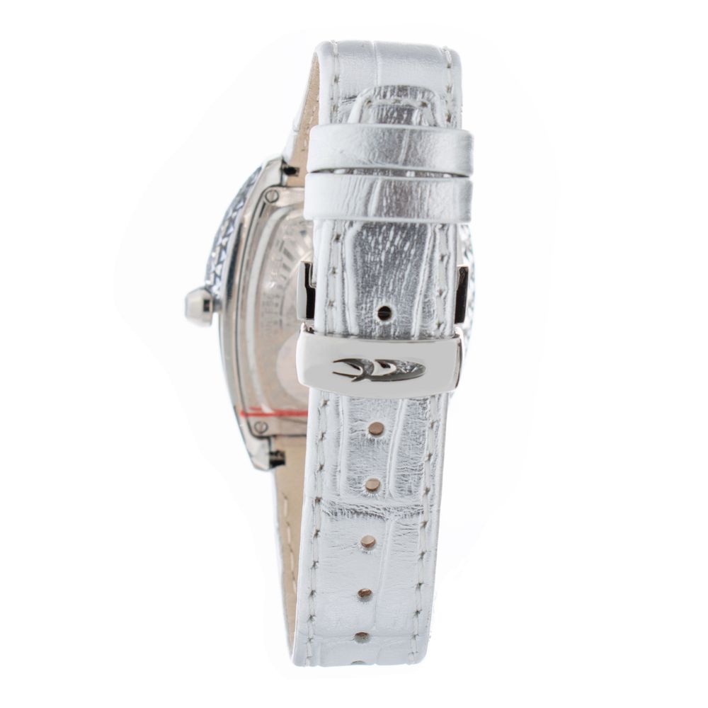 Montre argentée Silver Cuir blanche