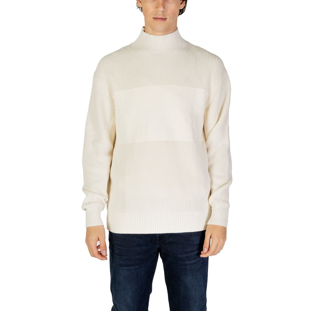 Pull Calvin Klein Jeans MIXED STITCH crème