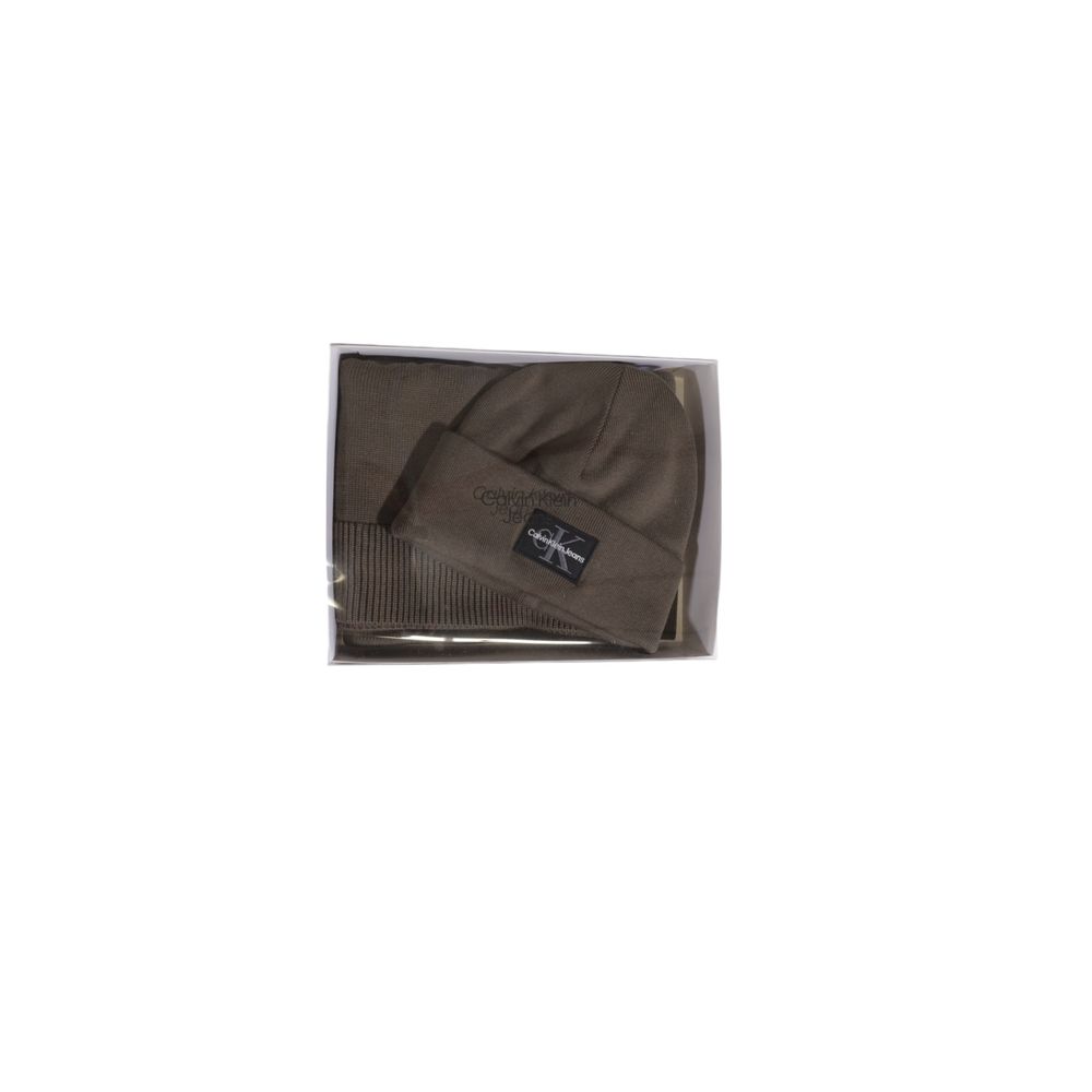 Écharpe Calvin Klein Jeans mono patch brune
