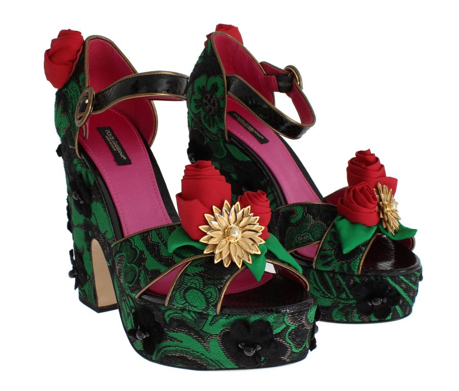 Sandales Dolce & Gabbana vertes et rouges