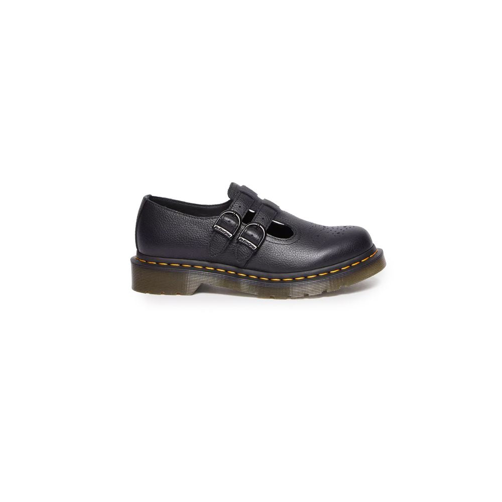 Chaussures plates noires en cuir
