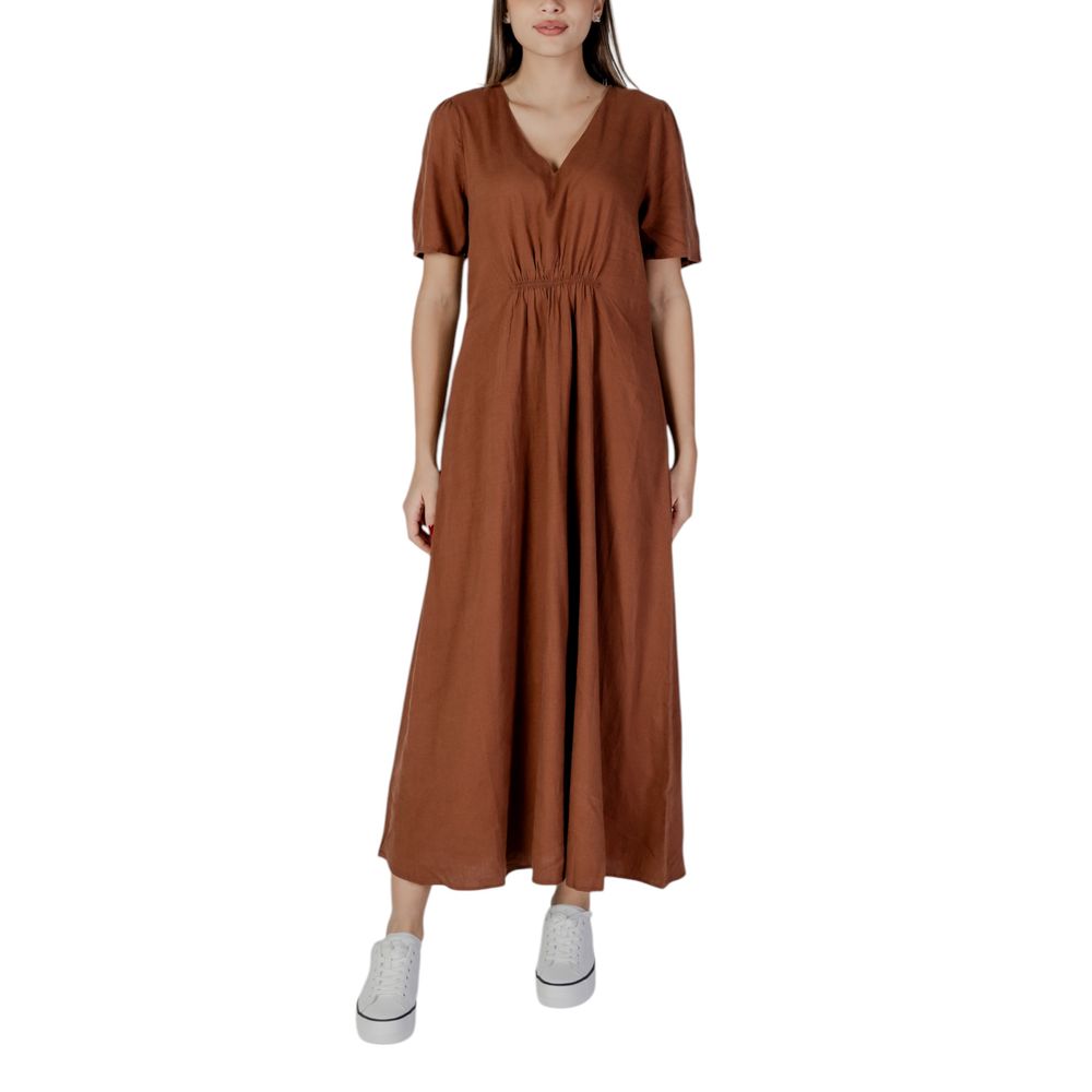 Robe Brown Linen marron