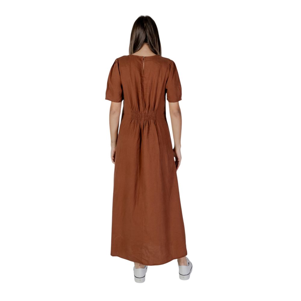 Robe Brown Linen marron