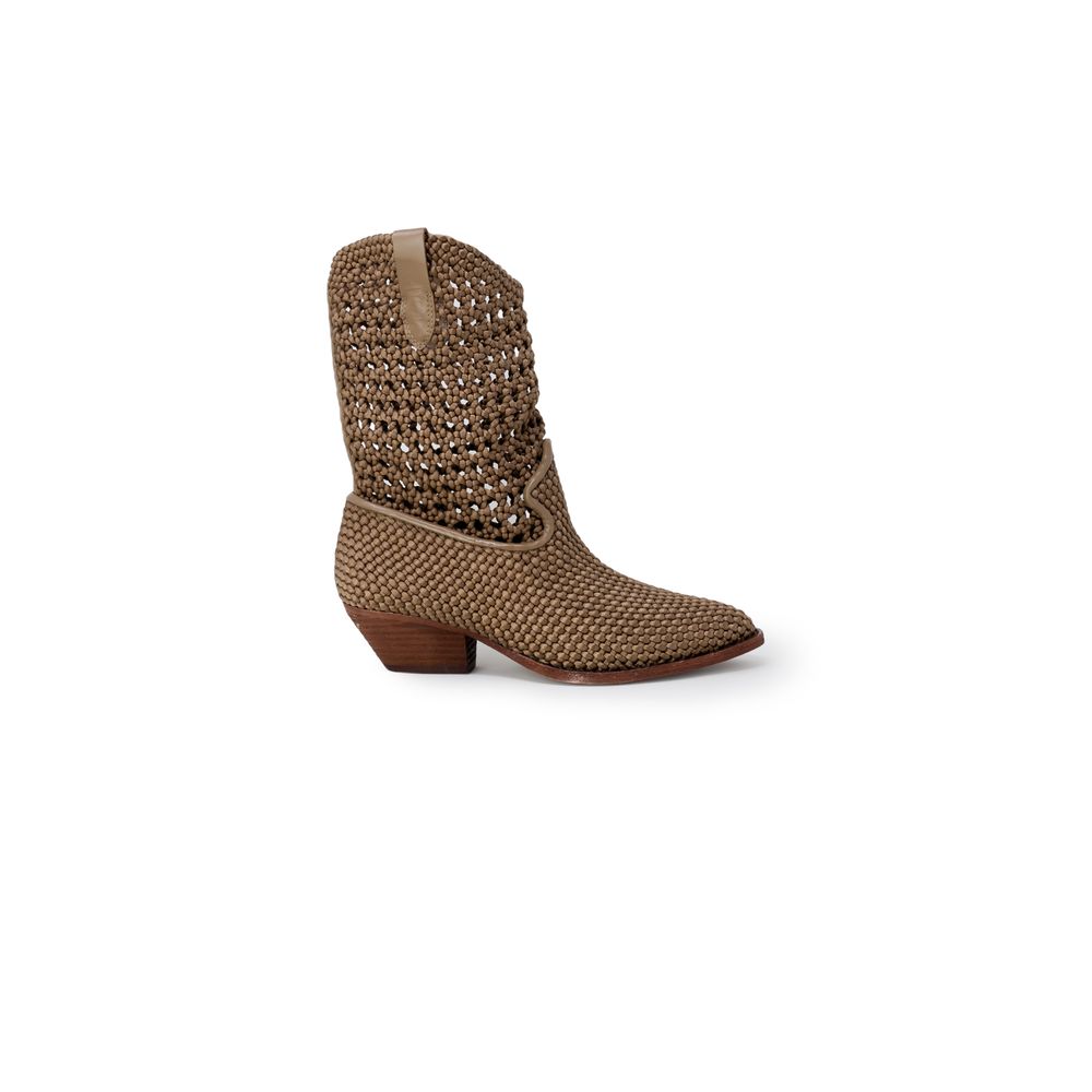 Bottines beiges en cuir beiges